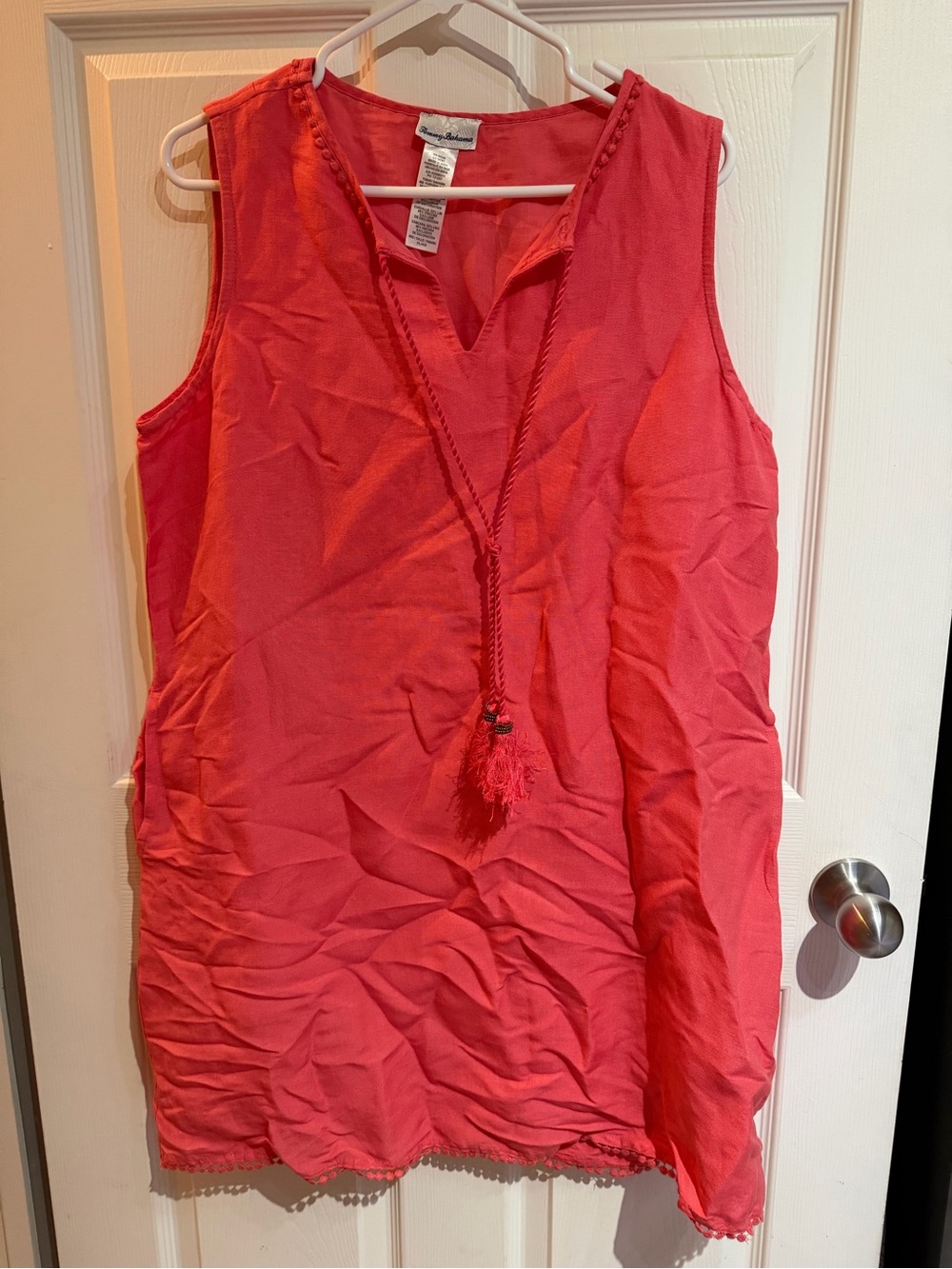 Tommy Bahama Coral Sleeveless Swim Cover-Up with Tassel